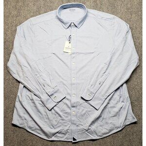 UNTUCKit Huber Shirt Mens 3XL Blue Cotton Button Up Long Sleeve New